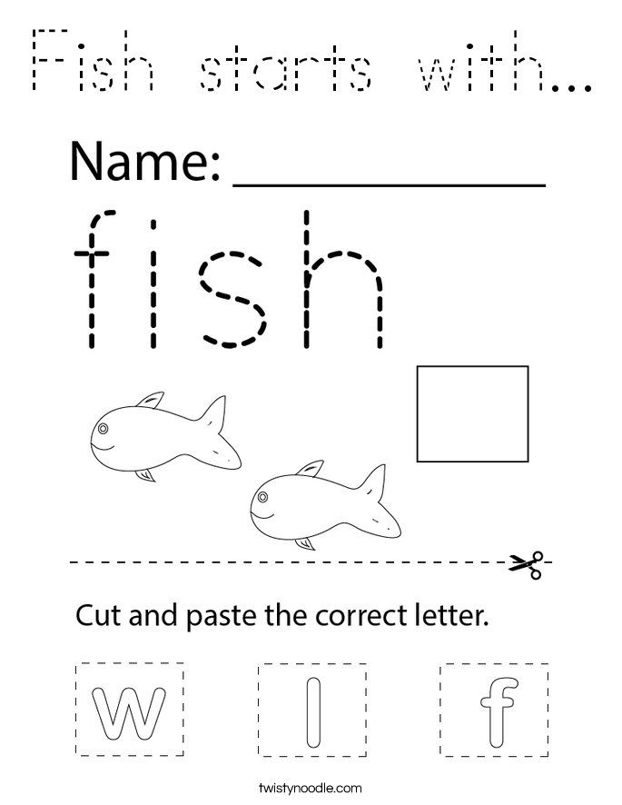 Fish starts with... Coloring Page