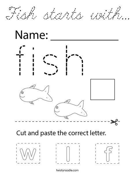 Fish starts with... Coloring Page