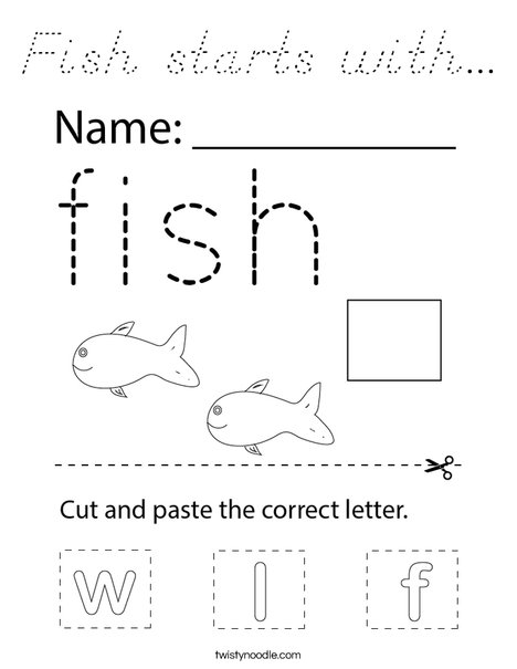 Fish starts with... Coloring Page
