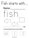 Fish starts with Coloring Page