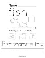Fish starts with Handwriting Sheet