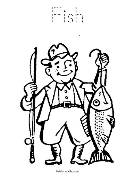 Fisherman Coloring Page