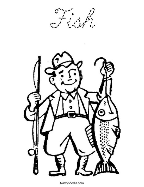 Fisherman Coloring Page