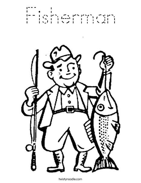 Fisherman Coloring Page