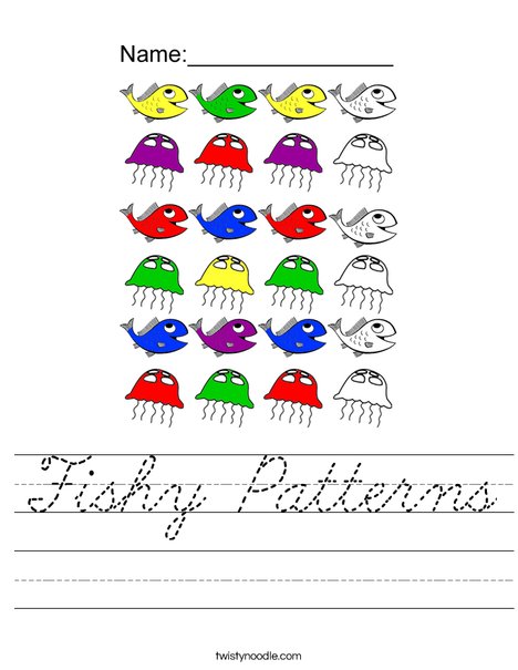 Fishy Patterns Worksheet