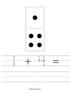 worksheet for kindergarten number 5 1 + 4 = Handwriting Sheet