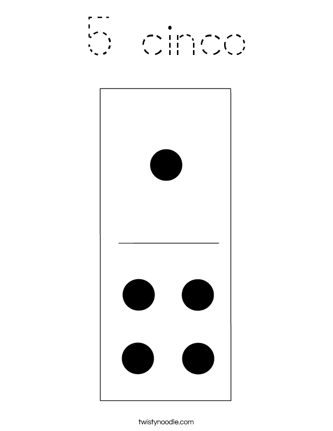 5 cinco Coloring Page