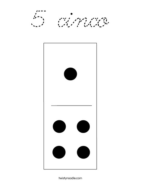 Domino Five Coloring Page