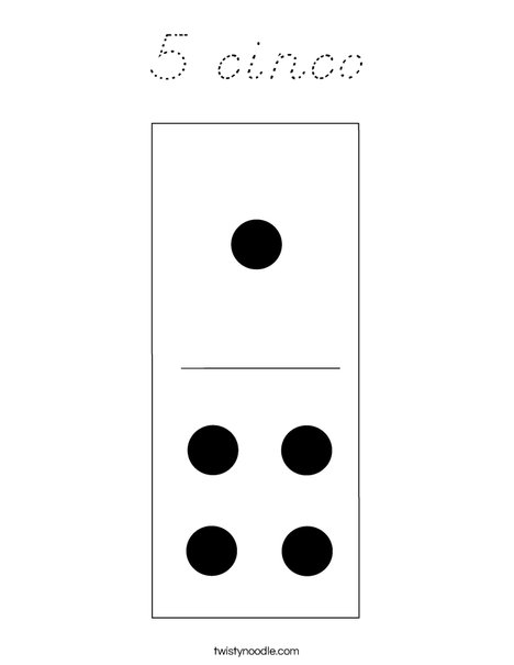 Domino Five Coloring Page