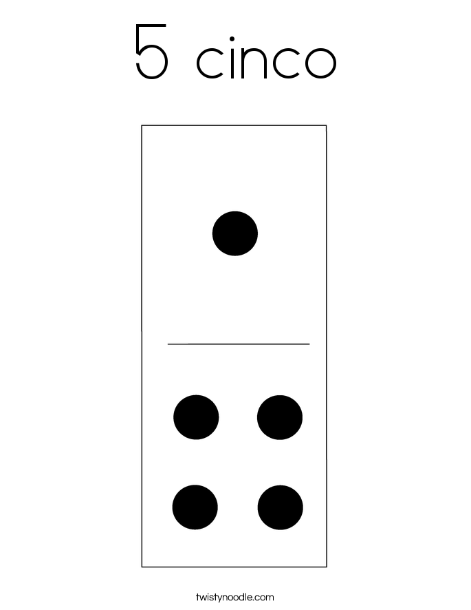 5 cinco Coloring Page