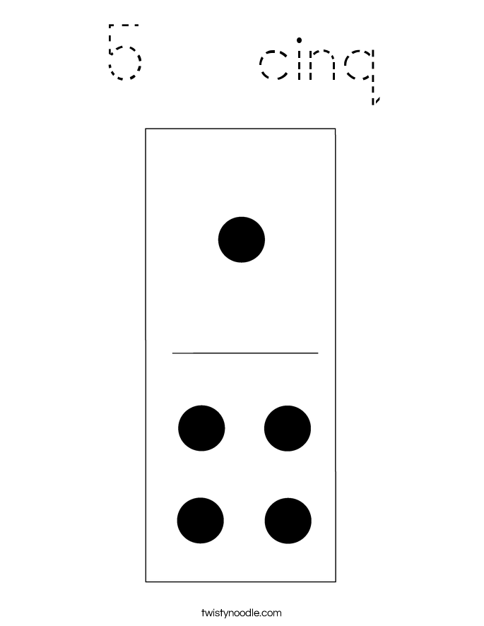5   cinq Coloring Page