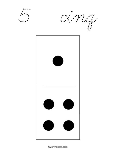 Domino Five Coloring Page