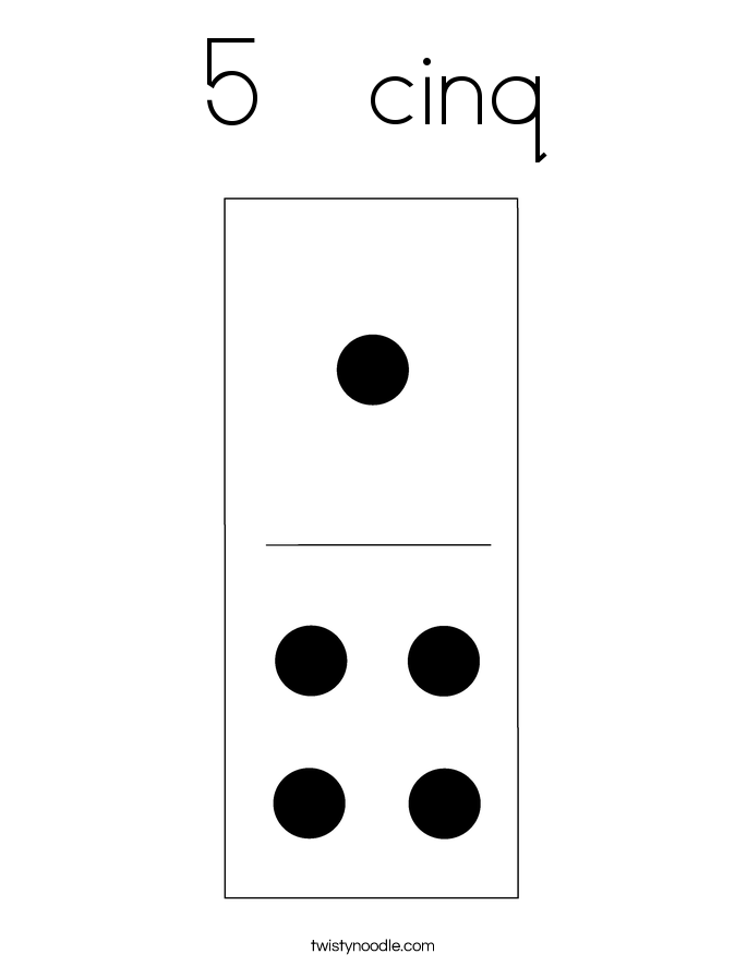 5   cinq Coloring Page