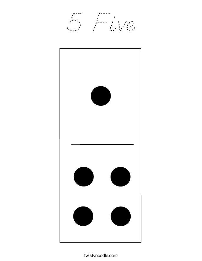 5 Five Coloring Page