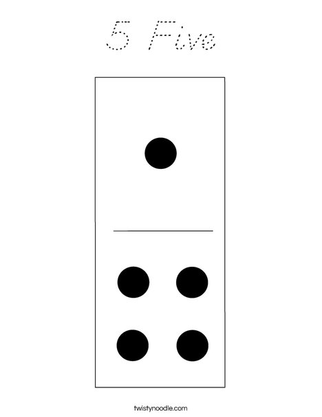 Domino Five Coloring Page