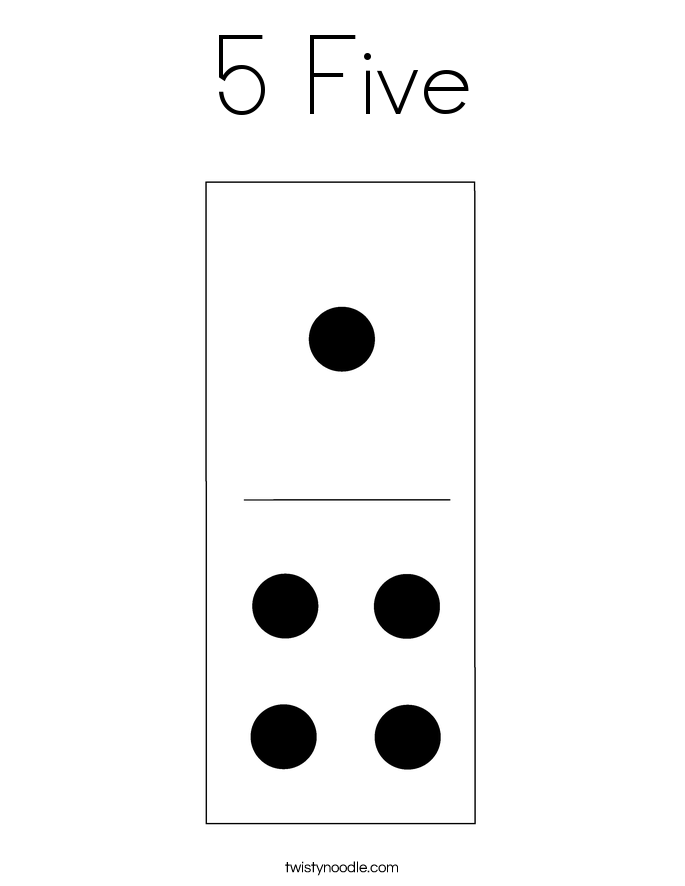 5 Five Coloring Page
