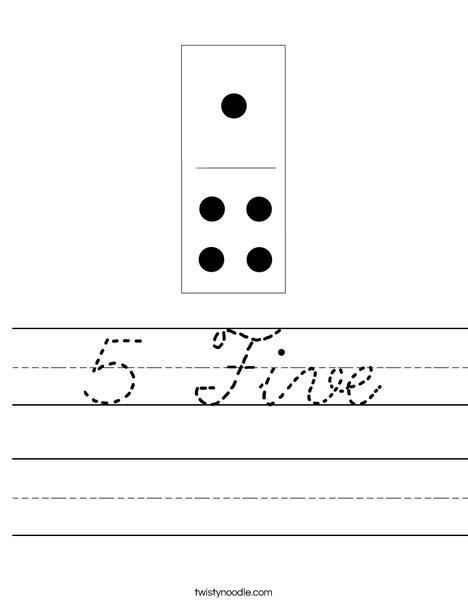 Domino Five Worksheet