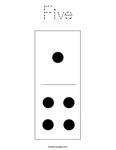 Domino Five Coloring Page
