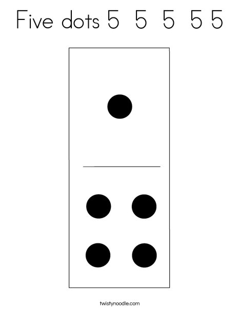 Domino Five Coloring Page