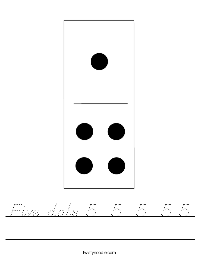 Five dots 5  5  5  5 5 Worksheet