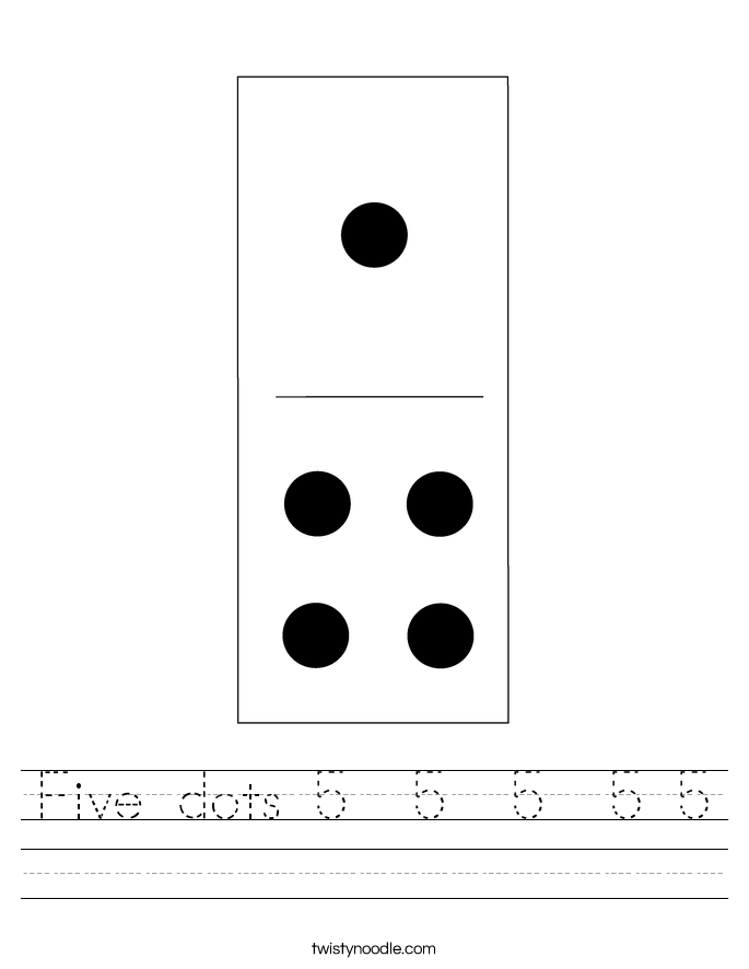 Five dots 5  5  5  5 5 Worksheet