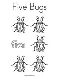 Five BugsColoring Page