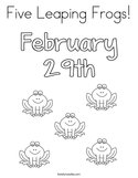 Five Leaping Frogs Coloring Page