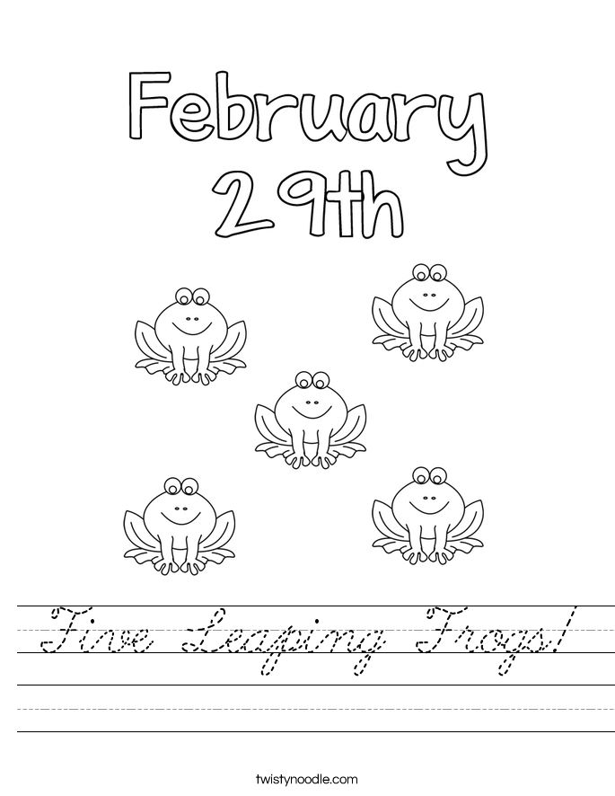Five Leaping Frogs! Worksheet