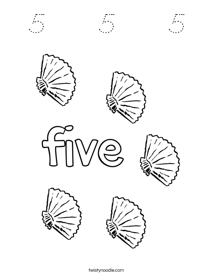 5     5     5 Coloring Page