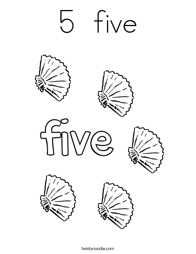 5  five Coloring Page
