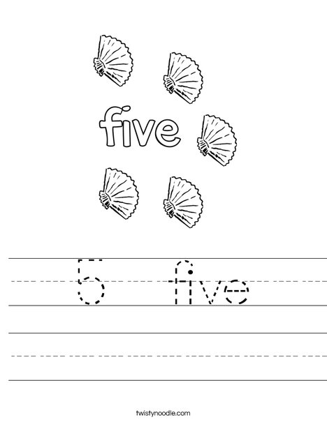 Five Shells Worksheet