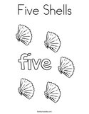 Five Shells Coloring Page