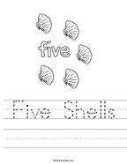 Five Shells Handwriting Sheet