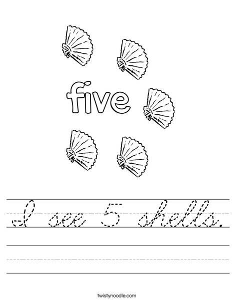 Five Shells Worksheet