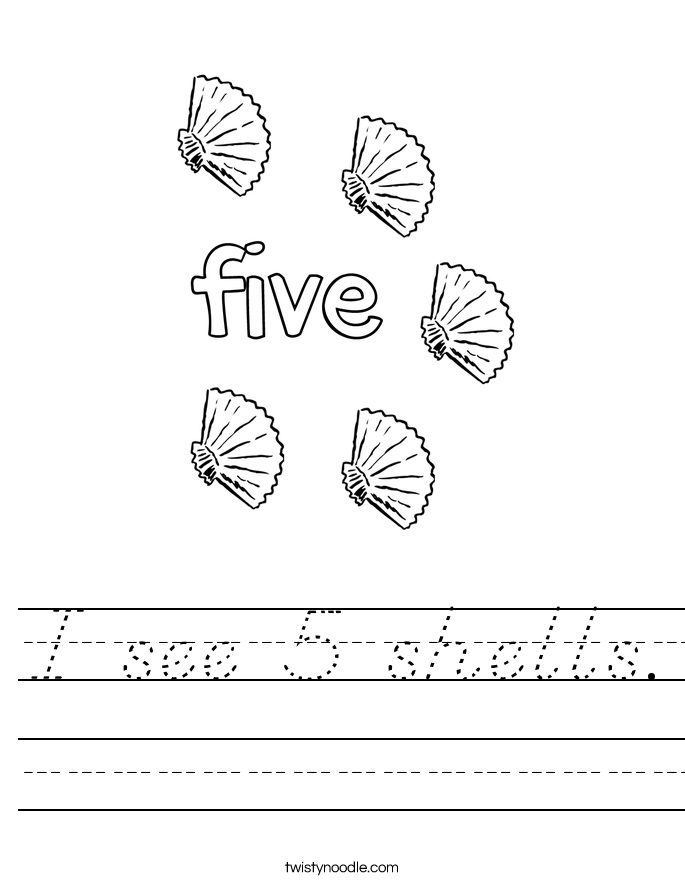 I see 5 shells. Worksheet