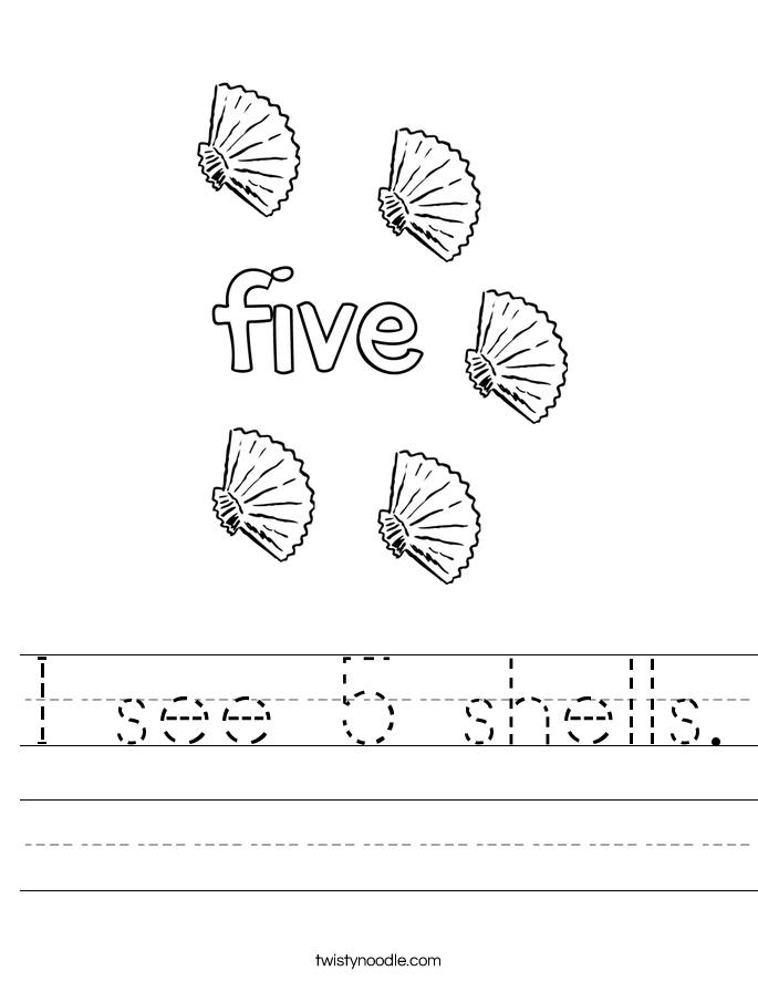 I see 5 shells. Worksheet