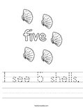 I see 5 shells. Worksheet