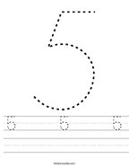 worksheet for kindergarten number 5 5 5 5 Handwriting Sheet