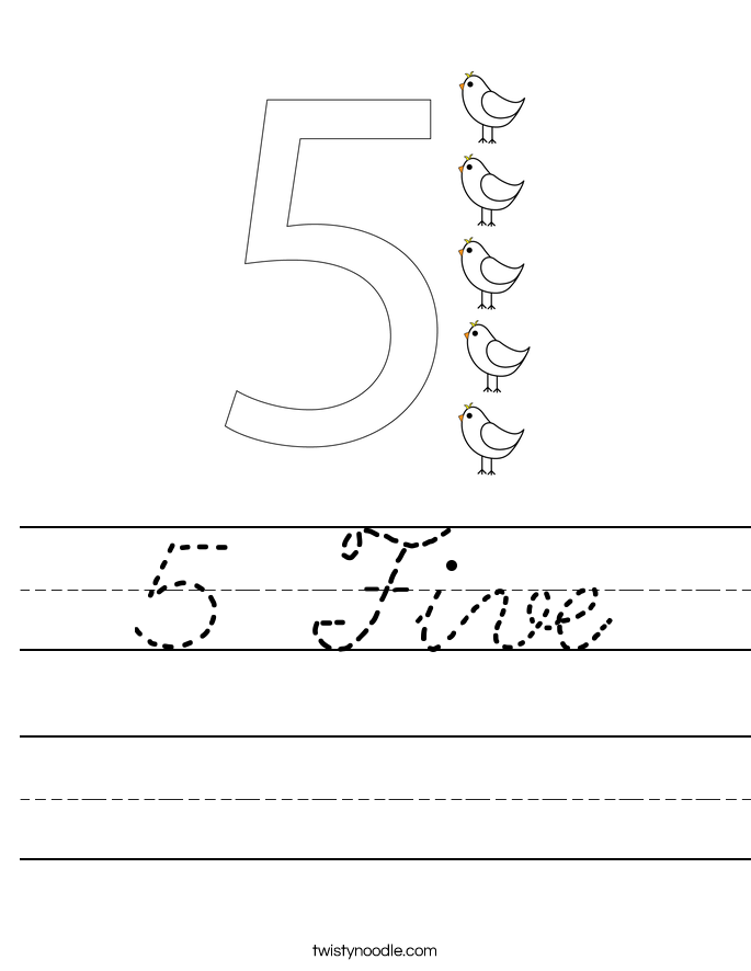 5 Five Worksheet