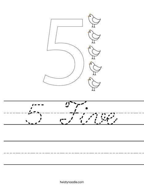 Elephant Five Worksheet