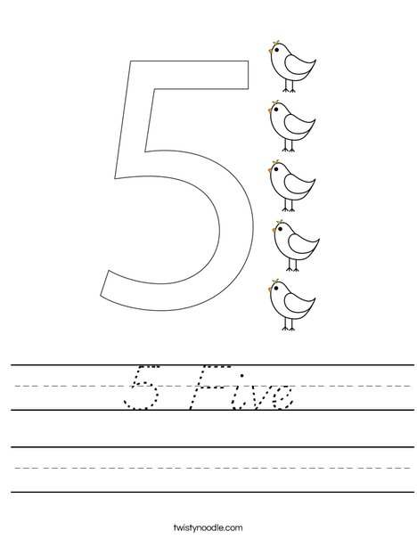 Elephant Five Worksheet