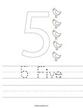 5 Five Worksheet