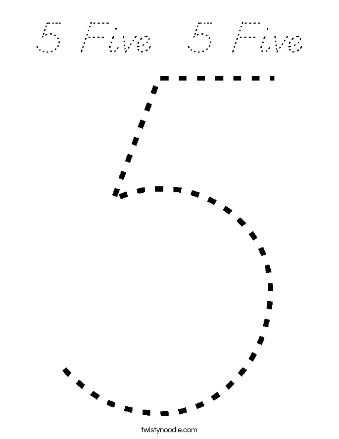 5 Five  5 Five Coloring Page