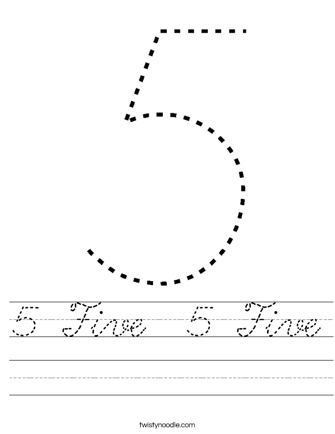 5 Five  5 Five Worksheet