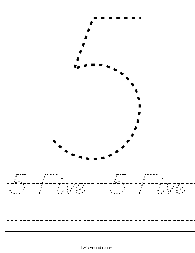 5 Five  5 Five Worksheet