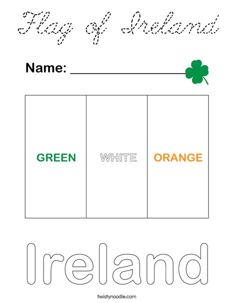Flag of Ireland Coloring Page