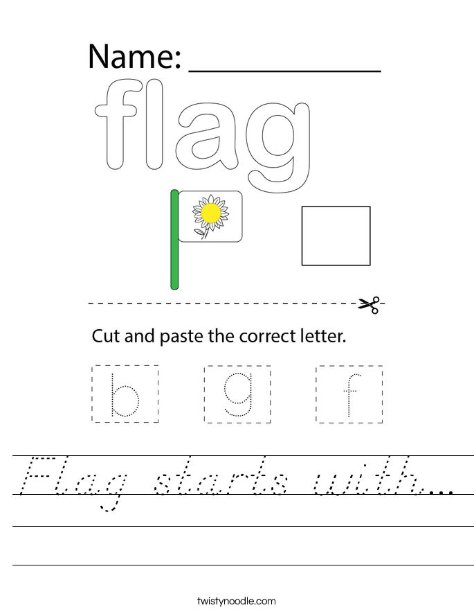 Flag starts with... Worksheet