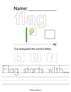 Flag starts with Handwriting Sheet