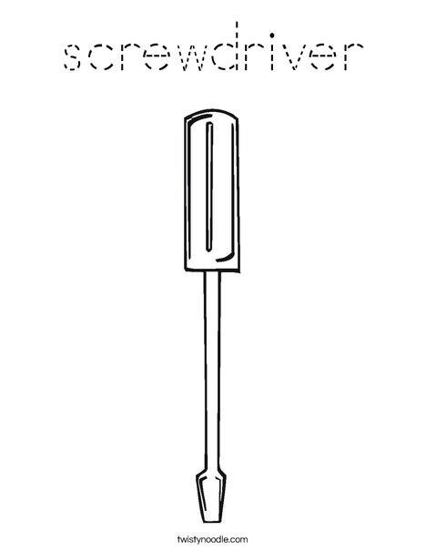 Flathead Screwdriver Coloring Page