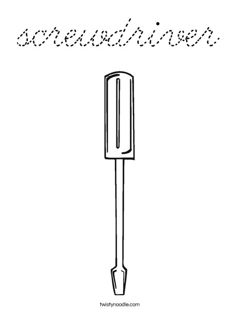 Flathead Screwdriver Coloring Page